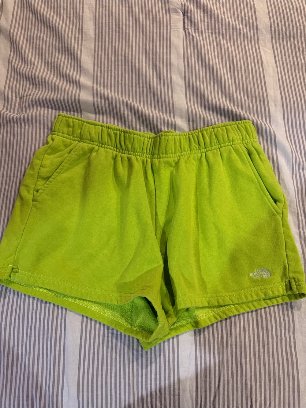 The North Face Women's Neon Lime Fleece Athletic Shorts